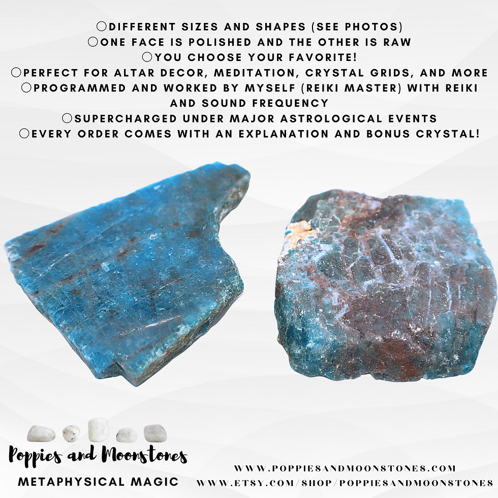 Thumbnail: Supercharged Blue Apatite Palm Stone for Transformation Reiki Infused- You Pick!