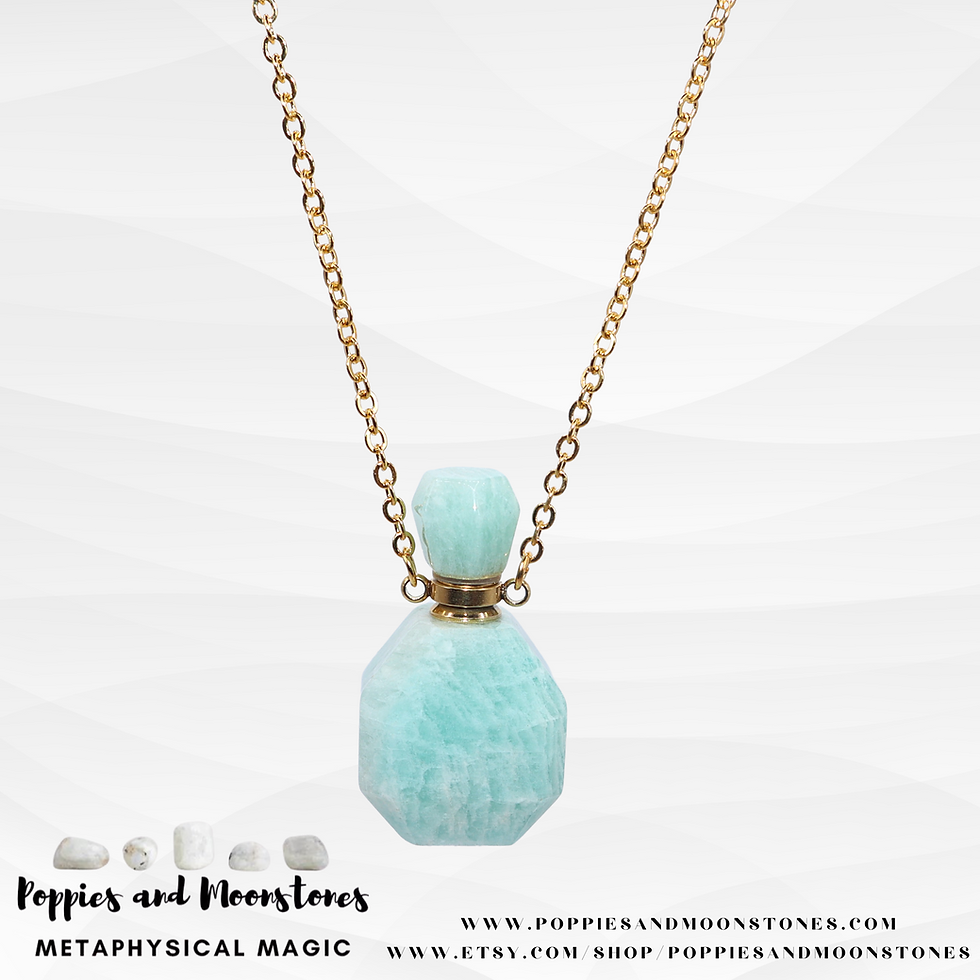 Thumbnail: Supercharged Amazonite Crystal Perfume Bottle Necklace