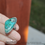 Thumbnail: Chrysocolla Crystal Sterling Silver Ring Size 9 Reiki Infused- Supercharged