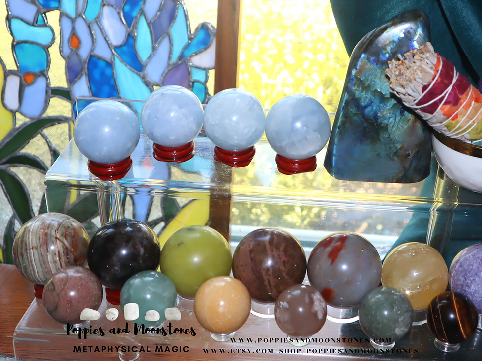 Thumbnail: Supercharged Celestite Crystal Sphere and Stand YOU PICK
