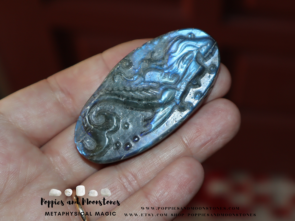 Thumbnail: Supercharged Mermaid Flashy Labradorite Carved Crystal Amulet- Reiki Infused