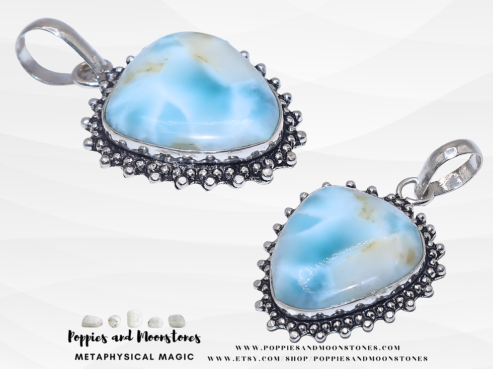 Thumbnail: Larimar Crystal Sterling Silver Pendant Necklace- Reiki Infused- Supercharged