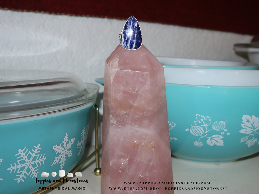 Thumbnail: Sodalite Crystal Sterling Silver Ring Size 6- Supercharged-Reiki Infused