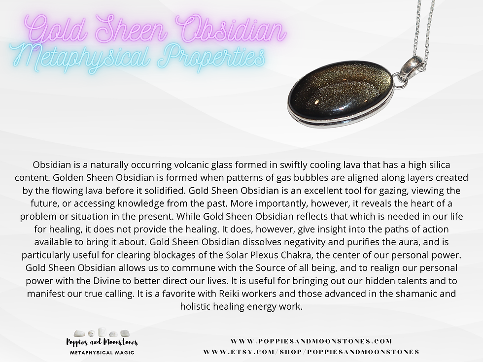 Thumbnail: Gold Sheen Obsidian Flashy Crystal Sterling Silver Pendant Necklace Supercharged