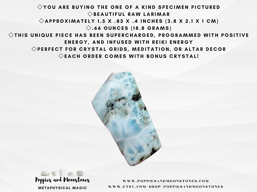 Thumbnail: Larimar Raw Crystal Freeform Specimen- Reiki Infused