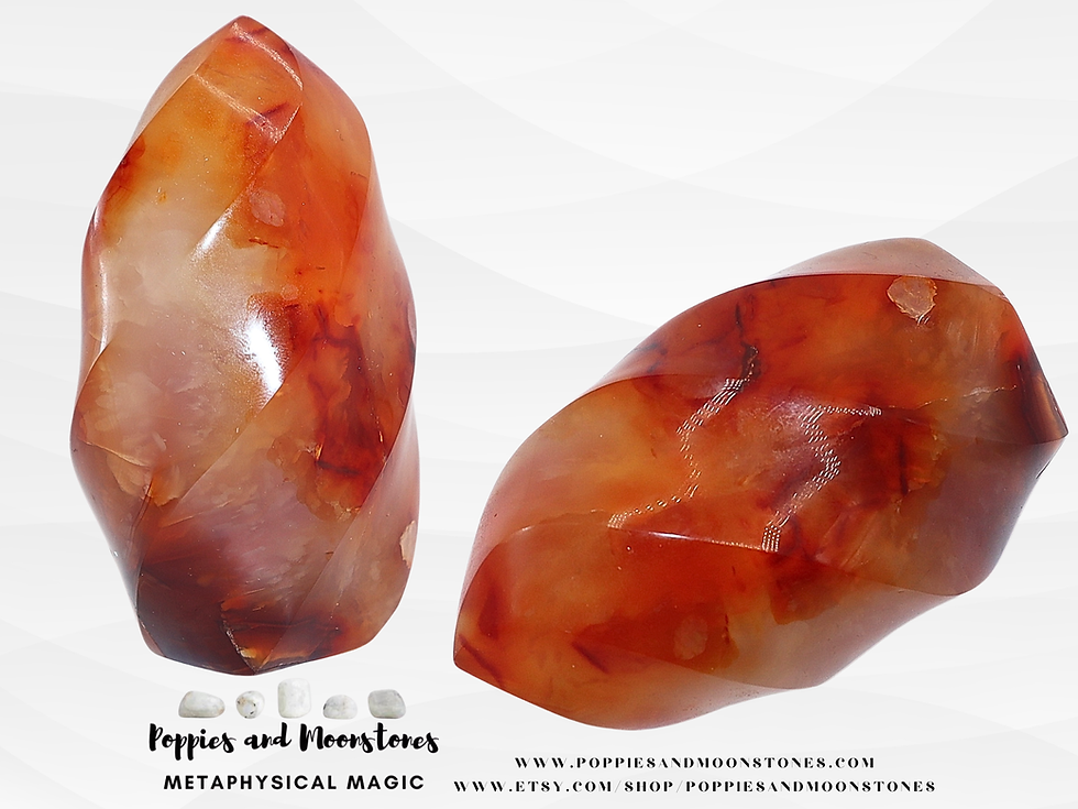 Thumbnail: Carnelian Crystal Large Carved Flame Freeform Energy Generator Supercharge Reiki