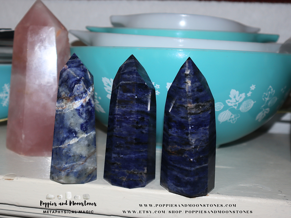 Thumbnail: Sodalite Power Point Crystal Energy Generator- Reiki Infused- Supercharged