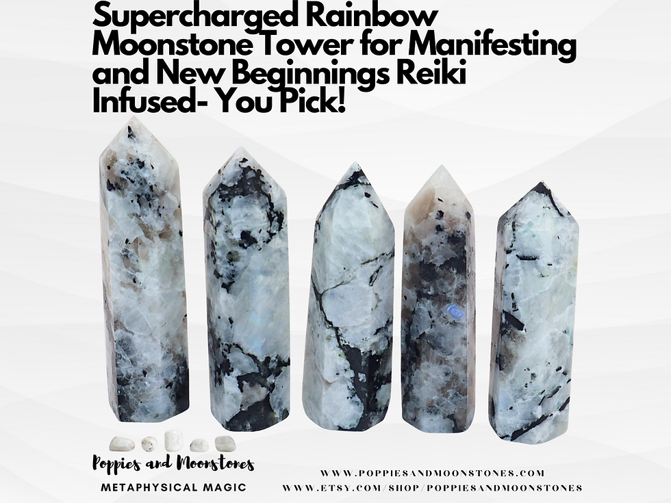 Supercharged Rainbow Moonstone Tower for Manifesting and New Beginnings Reiki