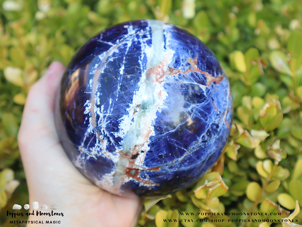 Thumbnail: Sodalite Giant Sphere and Stand for Spiritual Connection and Protection 4 pounds