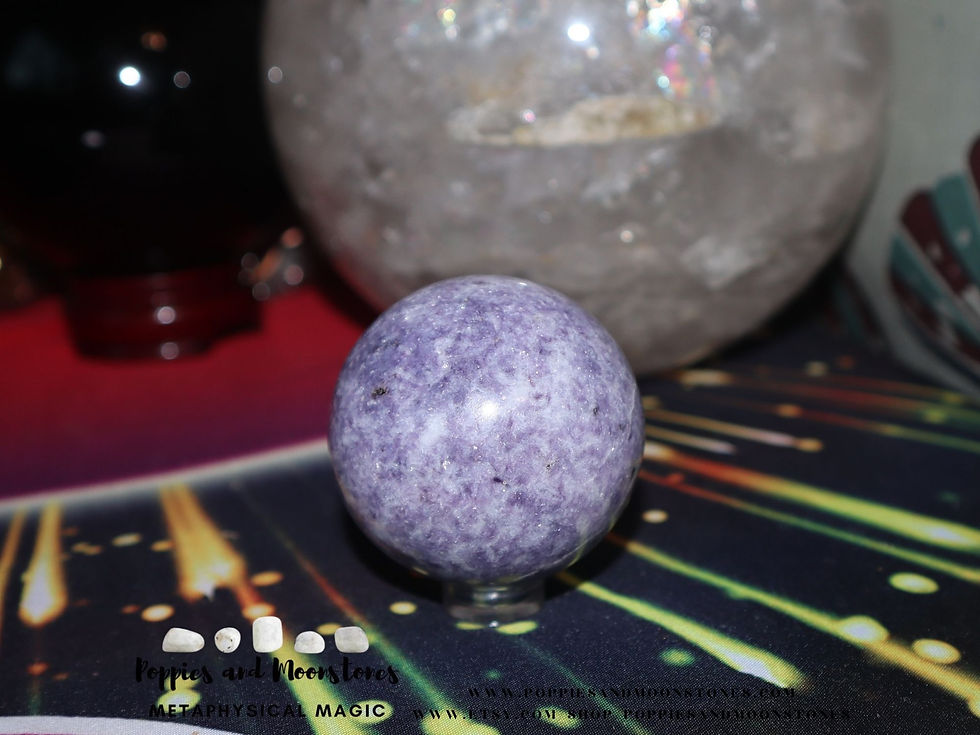 Thumbnail: Lepidolite Crystal Sphere & Stand for Balance and Transition Reiki Infused