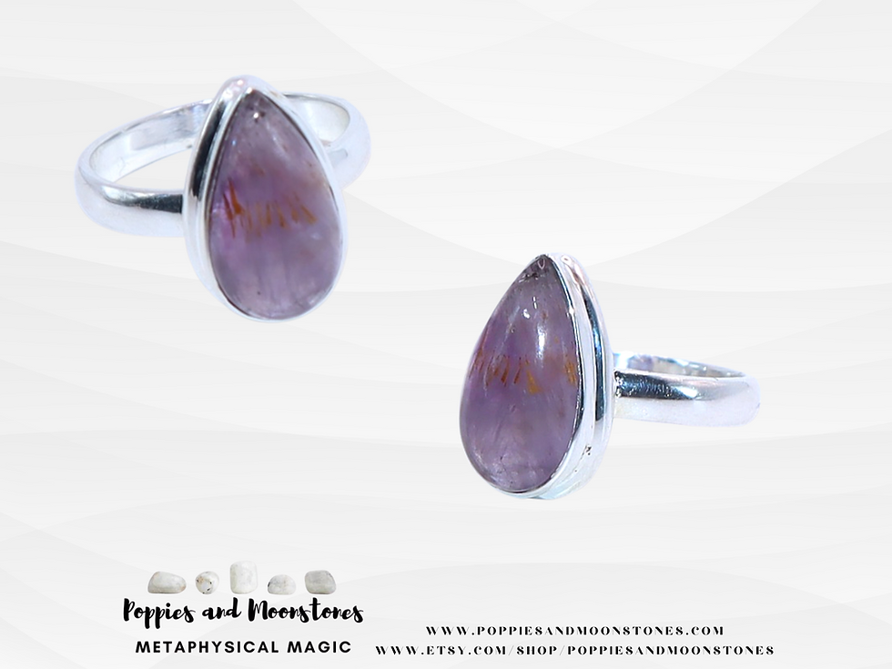 Thumbnail: Supercharged Super 7 Melody Stone Crystal Sterling Silver Size 7 Ring Reiki 
