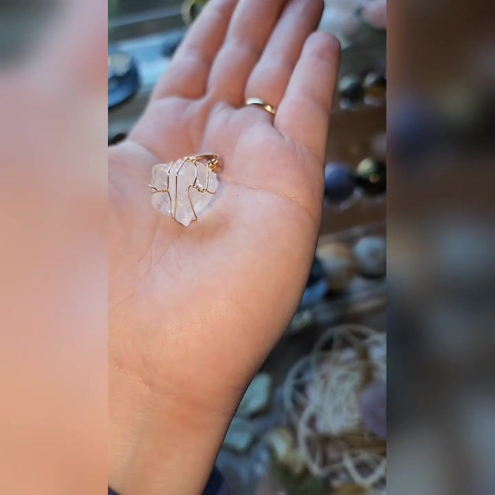 Thumbnail: Supercharged Clear Quartz Wire-Wrapped Adjustable Ring