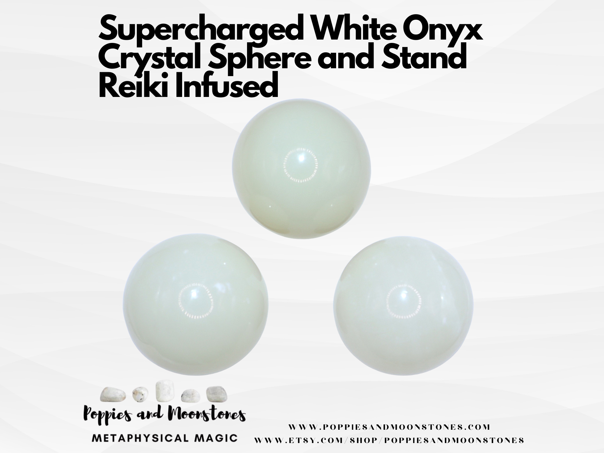 White Onyx Crystal Sphere and Stand- Supercharged- Reiki Infused
