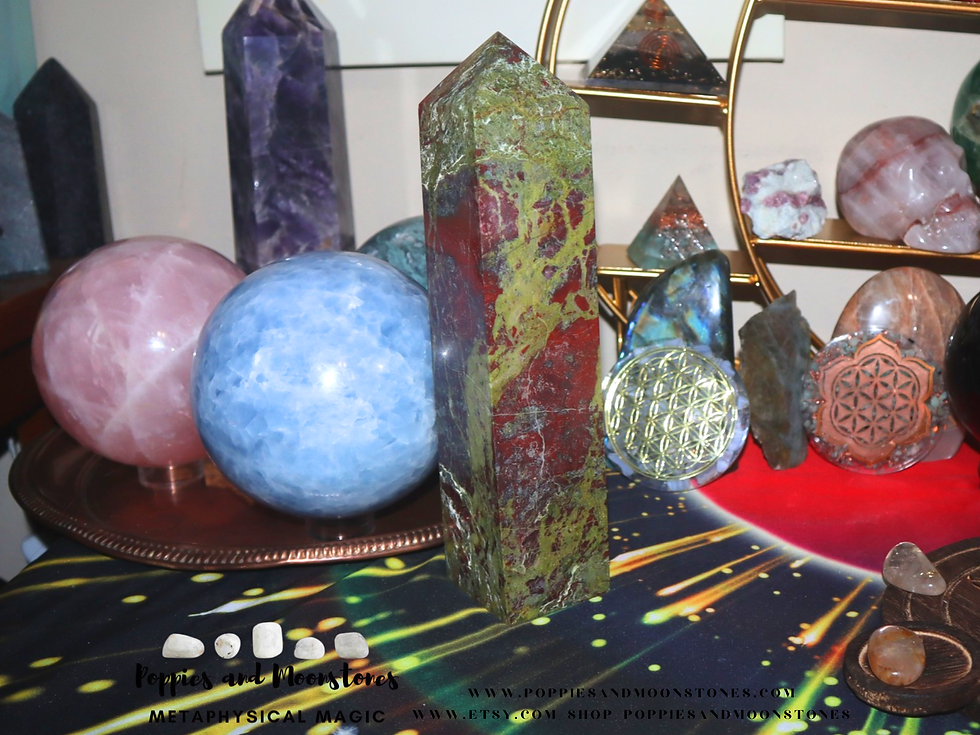 Thumbnail: Massive Dragon Blood Jasper Crystal Tower Reiki Infused Dragonstone 3 pounds