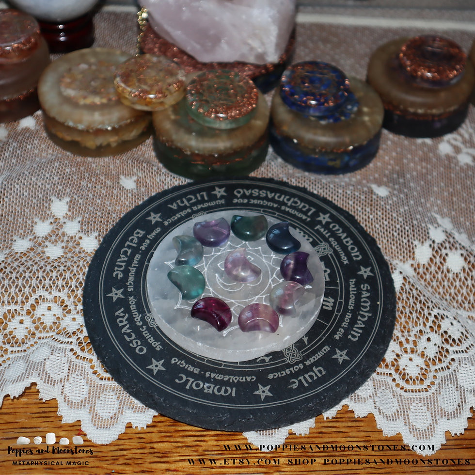 Thumbnail: Supercharged Rainbow Fluorite Crystal Crescent Moon Reiki Infused