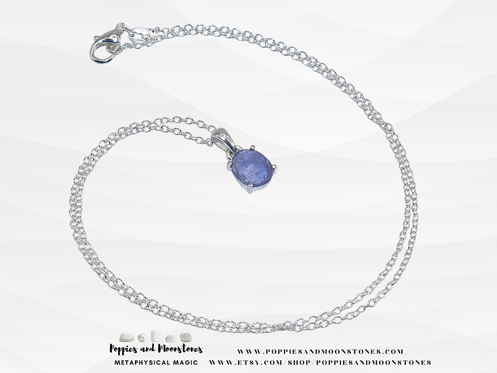 Thumbnail: Natural Tanzanite Crystal Pendant Silver Necklace- Reiki Infused- Supercharged