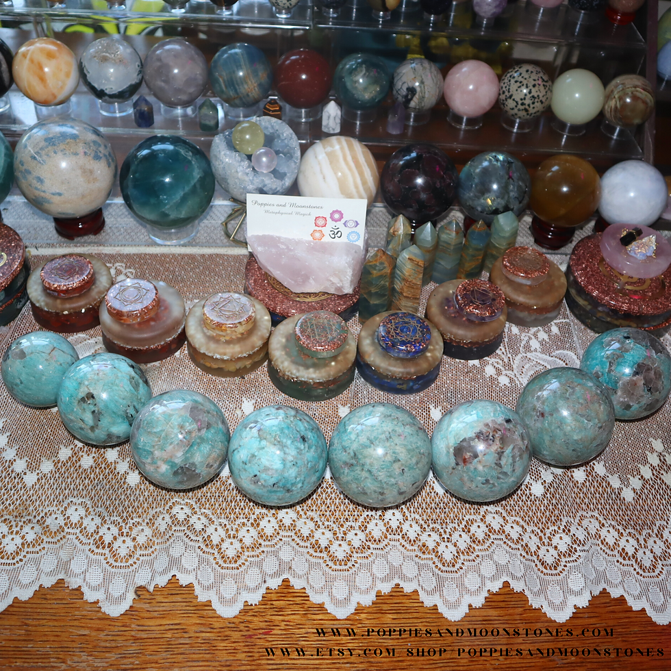 Thumbnail: Supercharged Amazonite and Smoky Quartz Crystal Sphere and Stand for Protection