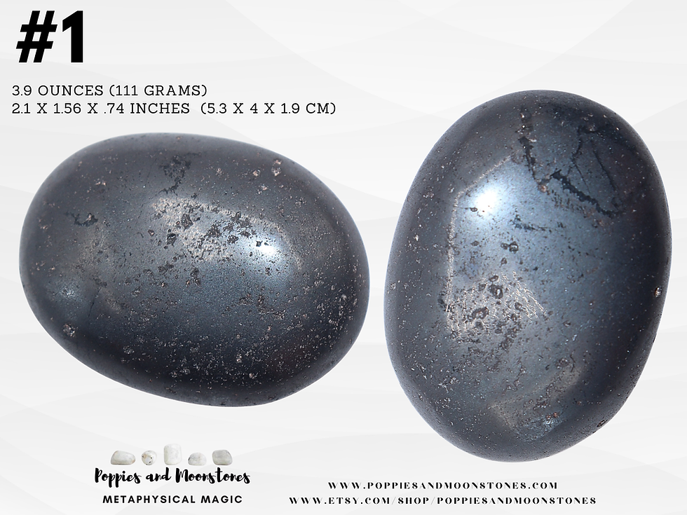 Thumbnail: Hematite Crystal Grounding Protection Palm Stone- Supercharged- Reiki Infused
