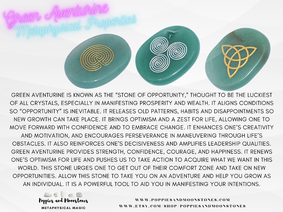 Thumbnail: Triskelion Triquetra or Labyrinth Celtic Green Aventurine Crystal Pocket Stone