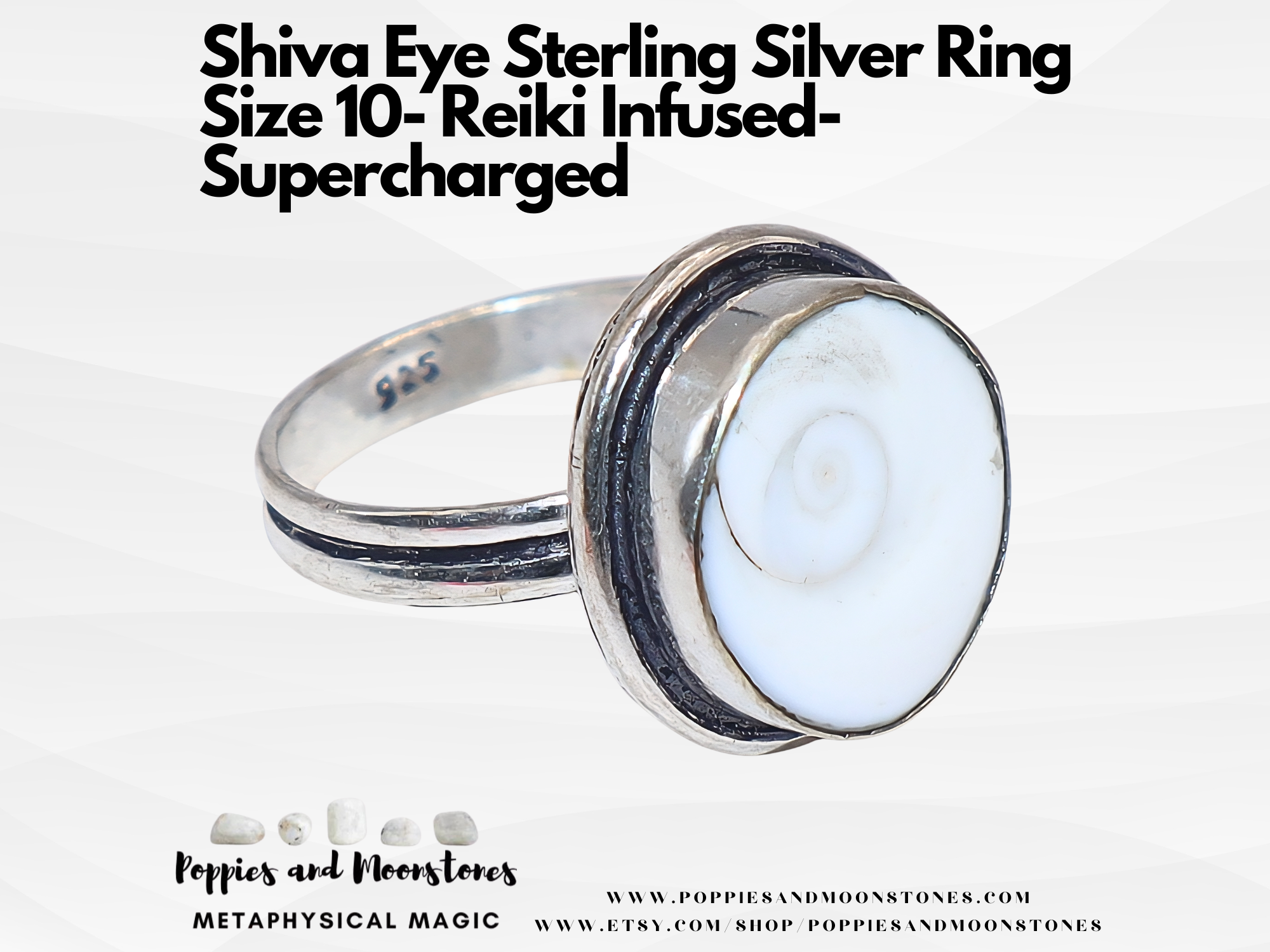 Shiva Eye Sterling Silver Ring Size 10- Reiki Infused- Supercharged- Pacific Cat