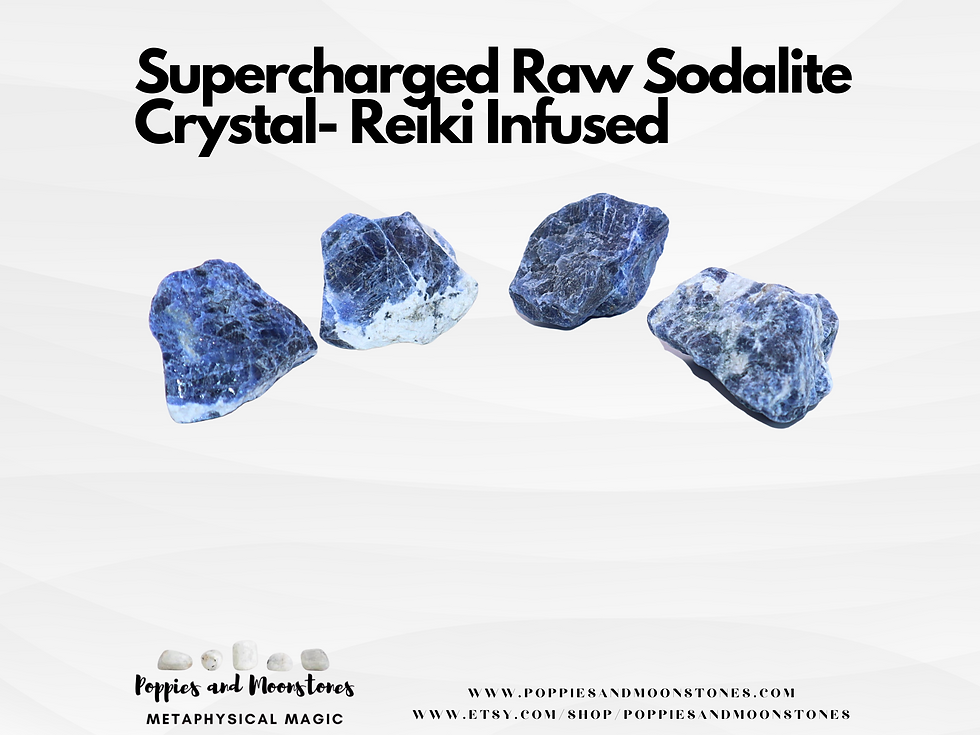 Supercharged Raw Sodalite Crystal- Reiki Infused