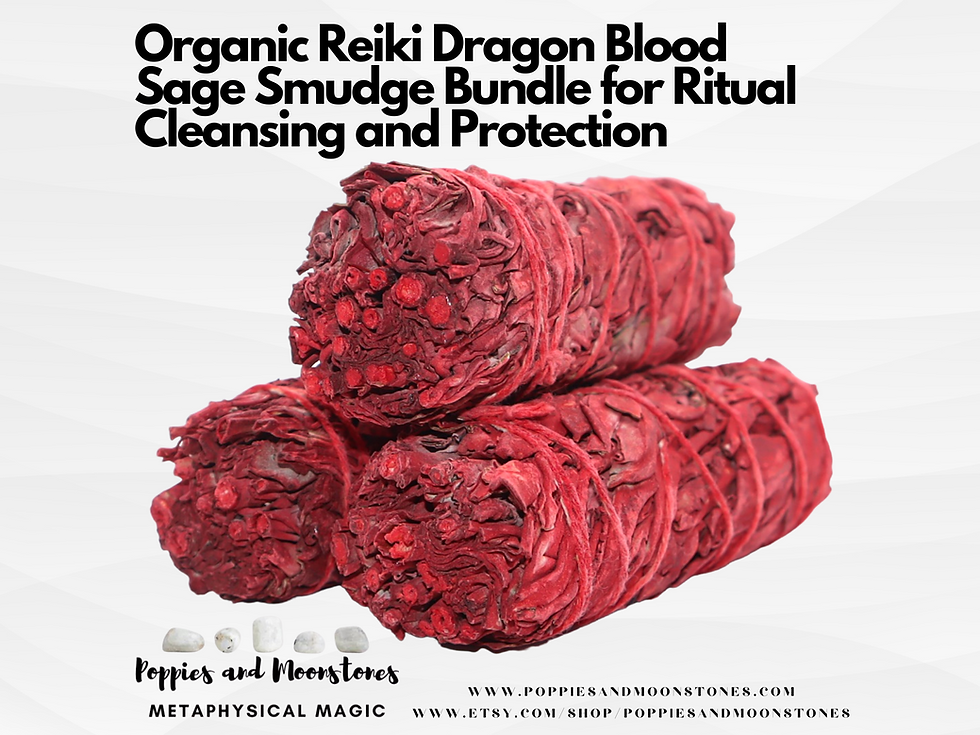 Organic Reiki Dragon Blood Sage Smudge Bundle for Ritual Cleansing Protection