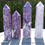 Thumbnail: Supercharged Huge Lepidolite Purple Mica Quartz Crystal Obelisk Wand Tower Reiki