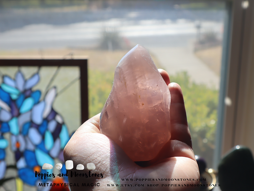 Thumbnail: Supercharged Rose Quartz Carved Crystal Flame for Energy Work- Reiki Infused