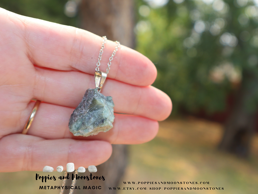 Thumbnail: Emerald Raw Crystal Sterling Silver Pendant Necklace Supercharged- Reiki Infused
