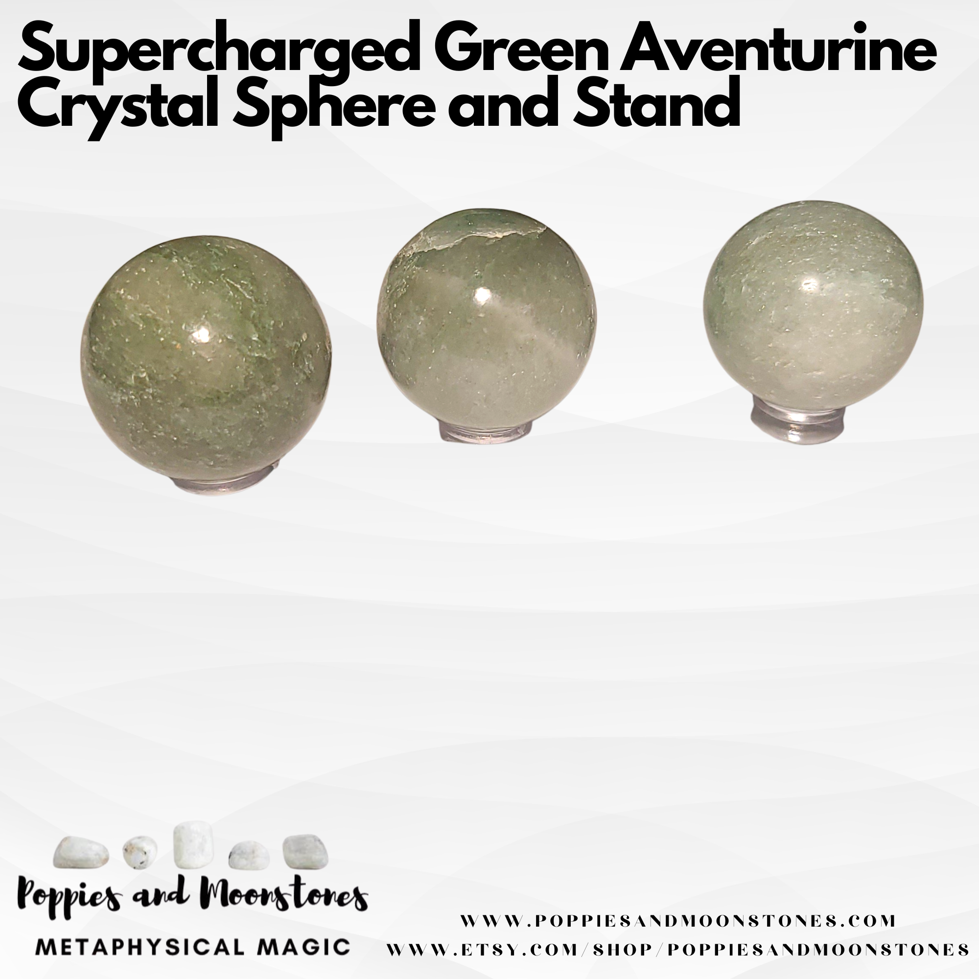 Supercharged Green Aventurine Crystal Sphere and Stand