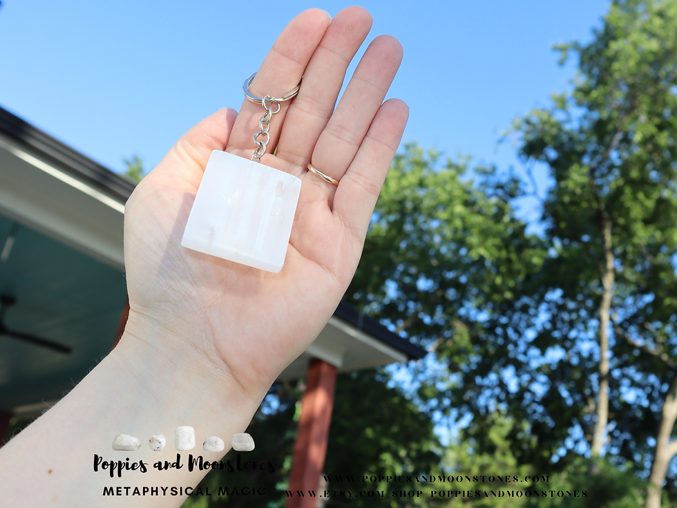 Thumbnail: Selenite Crystal Keychain- Supercharged- Reiki Infused