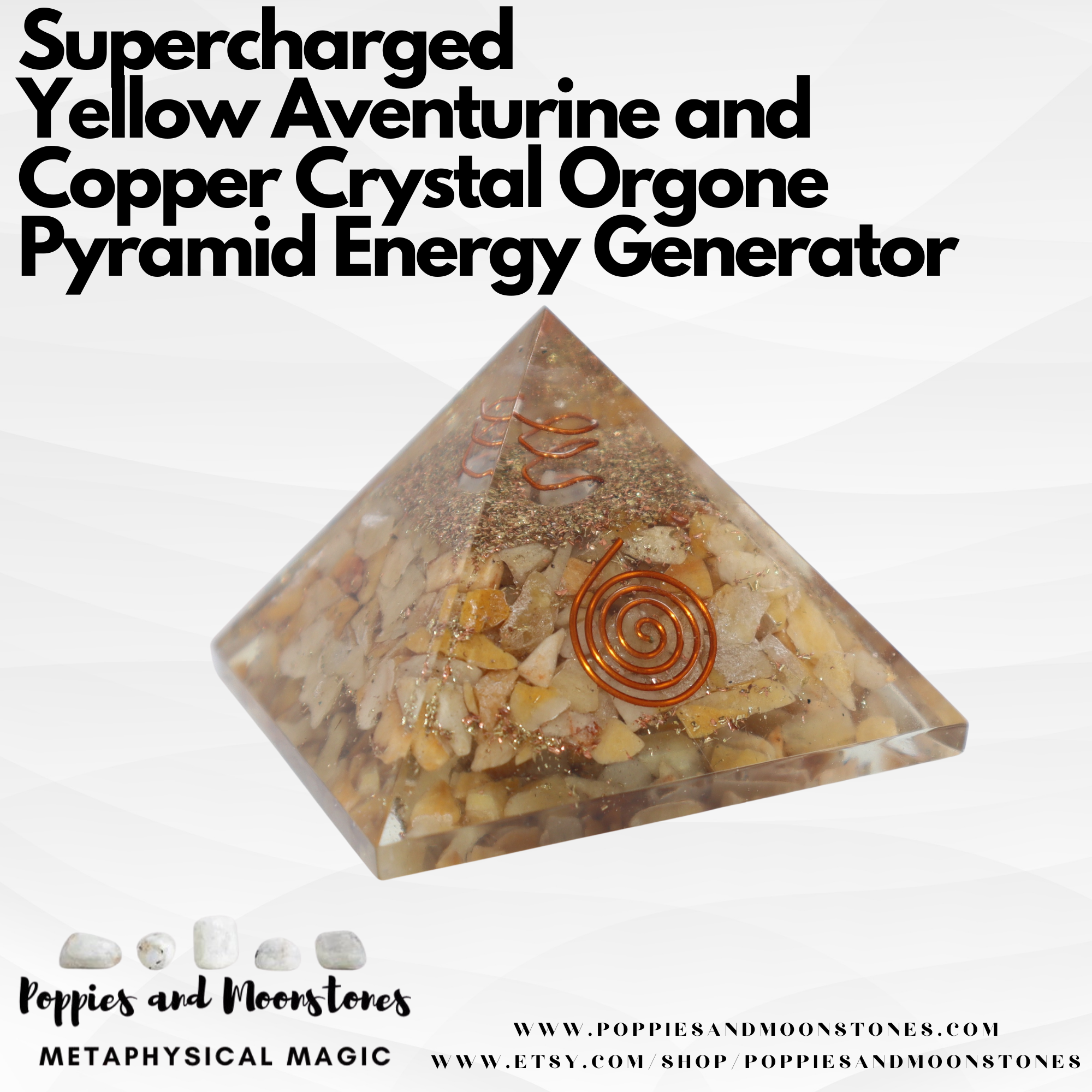 Supercharged Yellow Aventurine and Copper Crystal Orgone Pyramid Energy