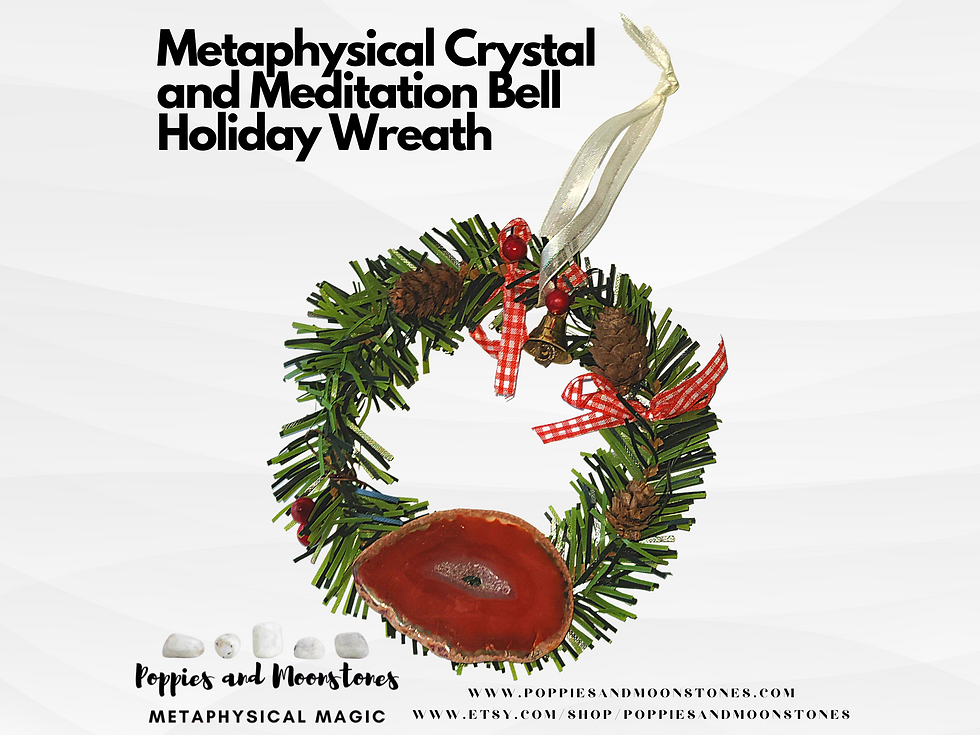 Metaphysical Crystal and Meditation Bell Holiday Wreath