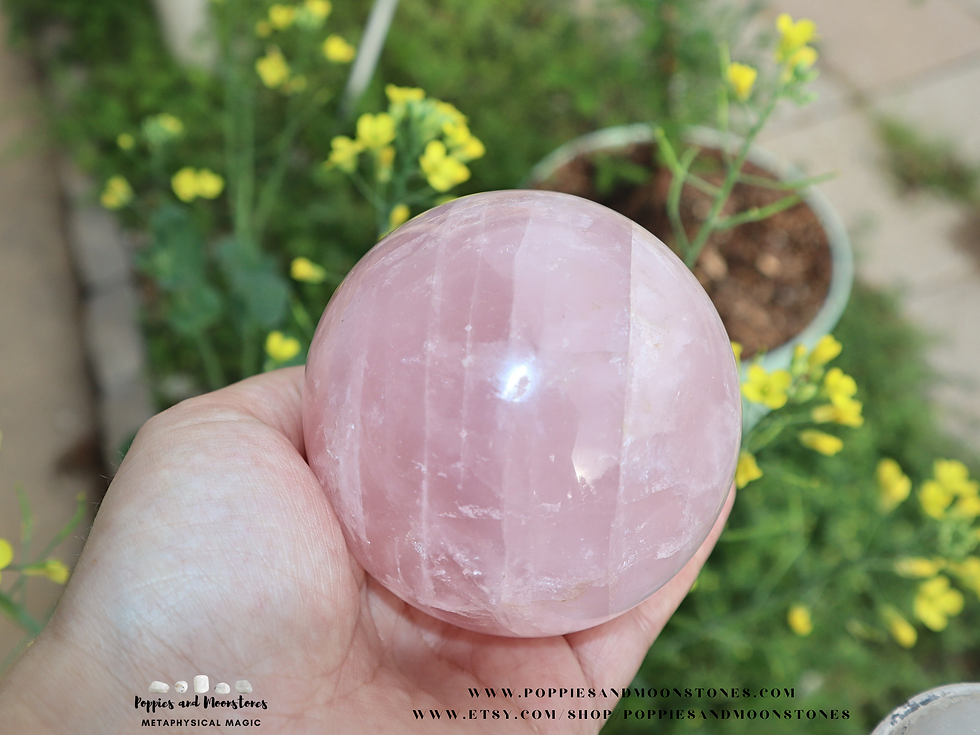 Thumbnail: Rose Quartz Gemmy Crystal Sphere and Stand- Reiki Infused with Rainbows