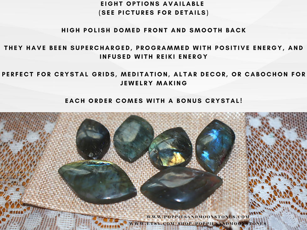 Thumbnail: Supercharged Flashy Labradorite Power Crystal or Cabochon Reiki You Pick