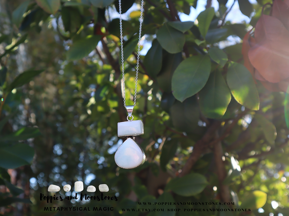 Thumbnail: Supercharged Owyhee Blue Opal Rectangle Raindrop Sterling Silver Pendant Necklac