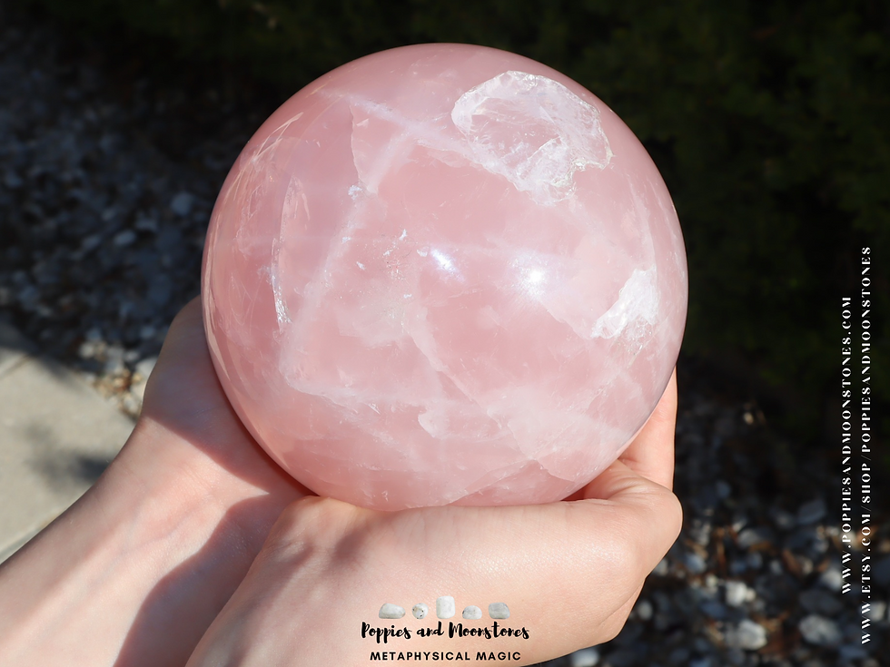 Supercharged Gemmy Rose Quartz Sphere and Stand for Heart Healing and Expansion