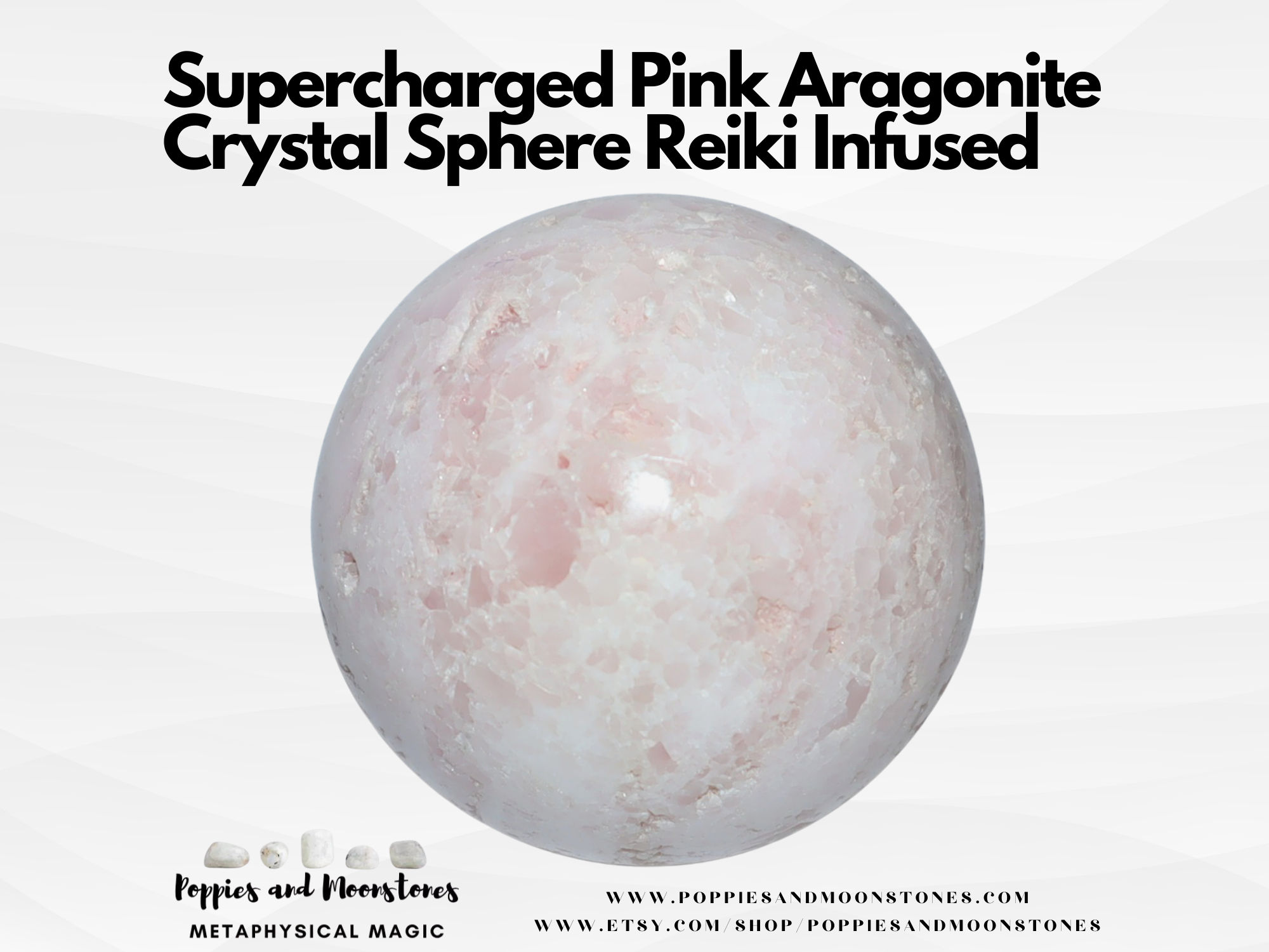 Supercharged Pink Aragonite Crystal Sphere Reiki Infused