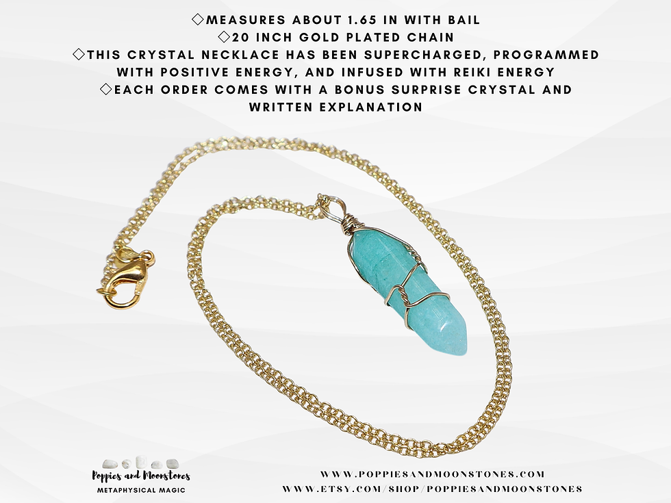 Thumbnail: Amazonite Crystal Pendant Necklace- Supercharged- Reiki Infused