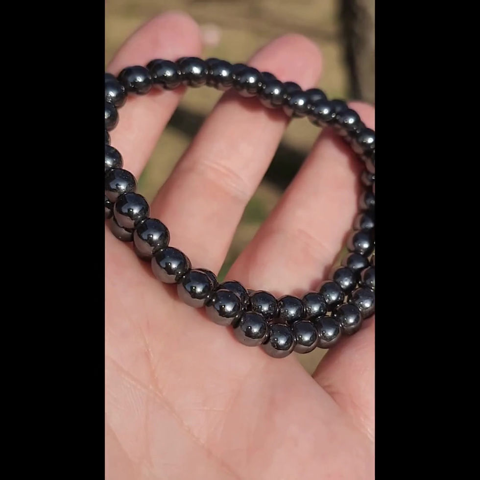 Thumbnail: Hematite Crystal Magnetic Power Bracelet Reiki Infused- Supercharged