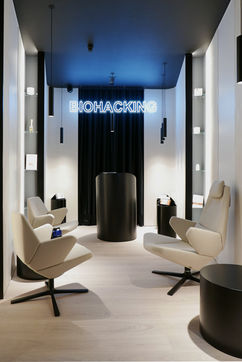 Innovative interior design for biohacking salon in Belgrade by MART Architecture.