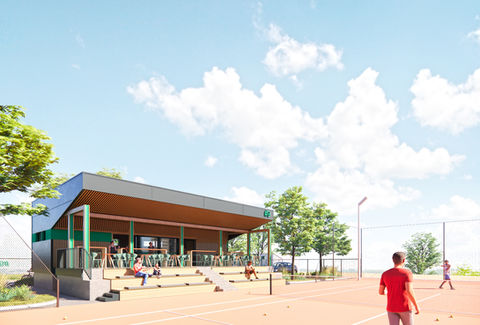 Concept and urban study for Tennis Center “9” in Kovin, Serbia — public sports facility