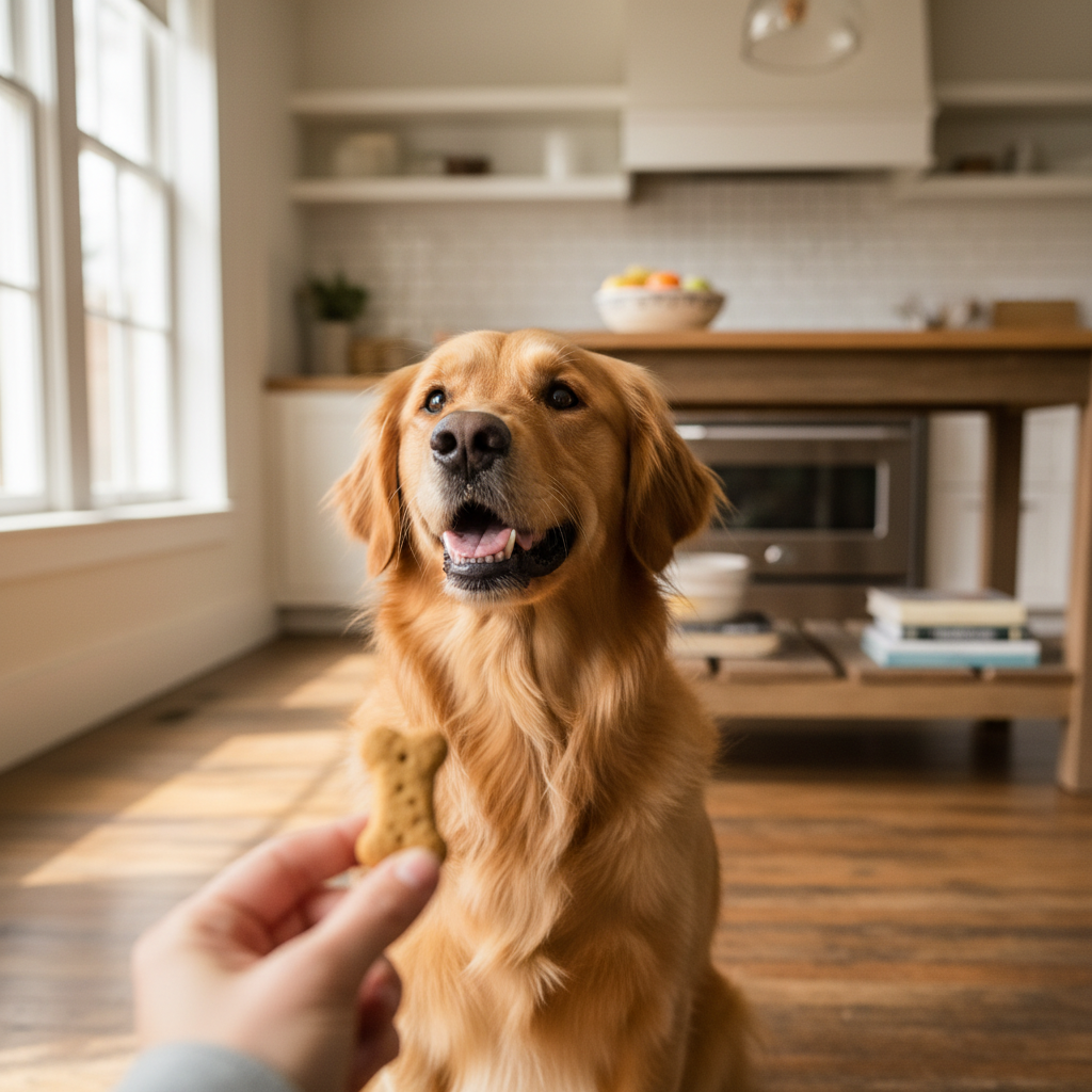 A photorealistic high quality photograph captures a heartwarming scene in a cozy sun drenched kitche