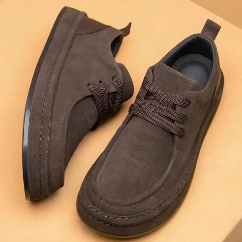Men'S Shoes Are Fashionable Brown Casual Made Of Durable Suede Material Co