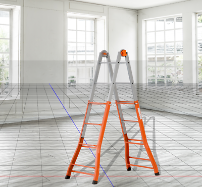 Thumbnail: SCALA ACCIAIO VERNICIATO TELESCOPICA PEPPINA 4+4 SUPER GIERRE ALTEZZA max 3.76