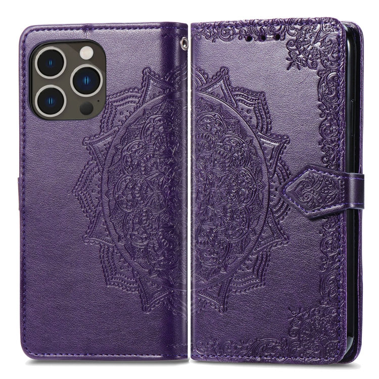 Thumbnail: Mandala Flower Embossed Leather Phone Case