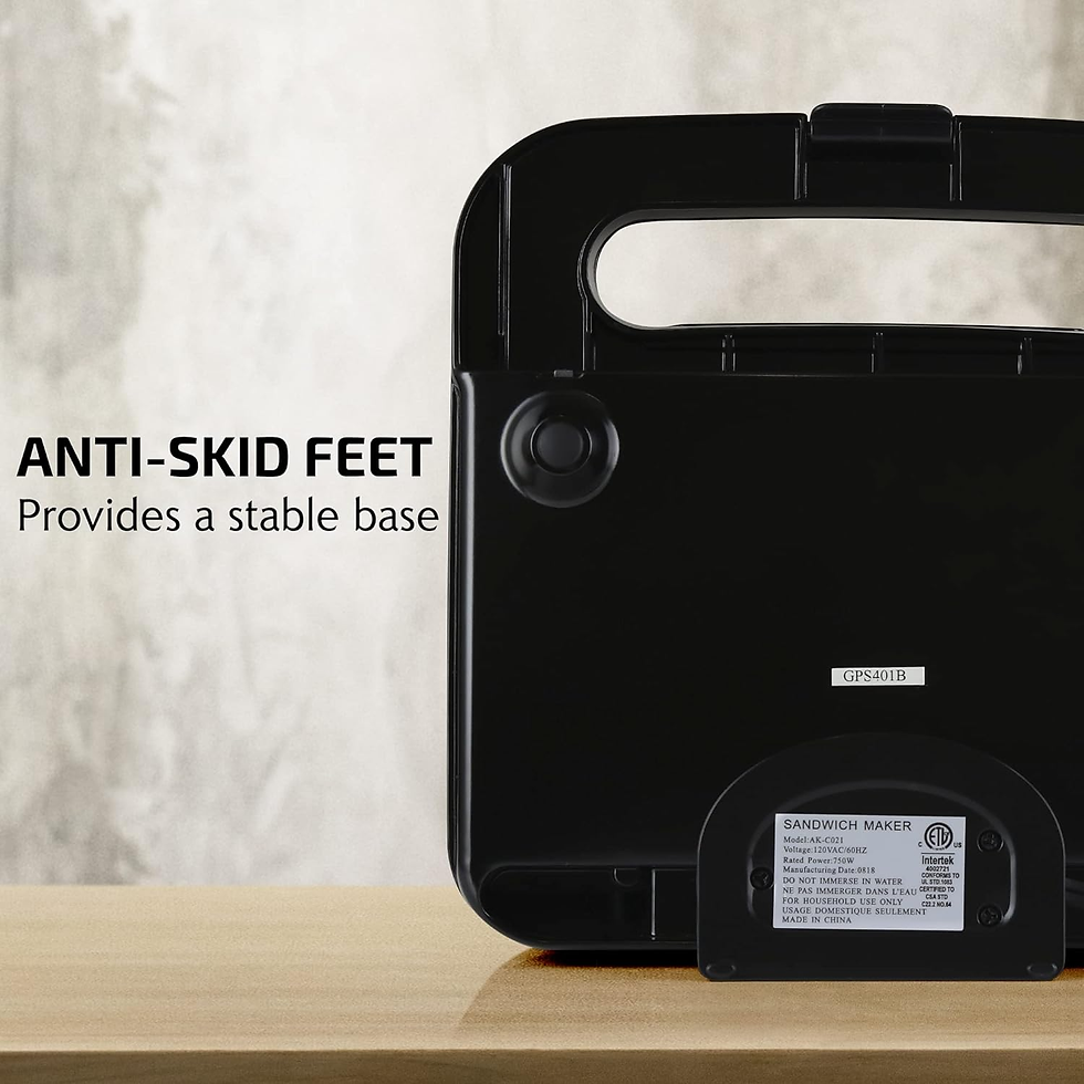 Thumbnail: Electric Sandwich Maker with Non-Stick Plates, Indicator Lights, Cool Touch Hand