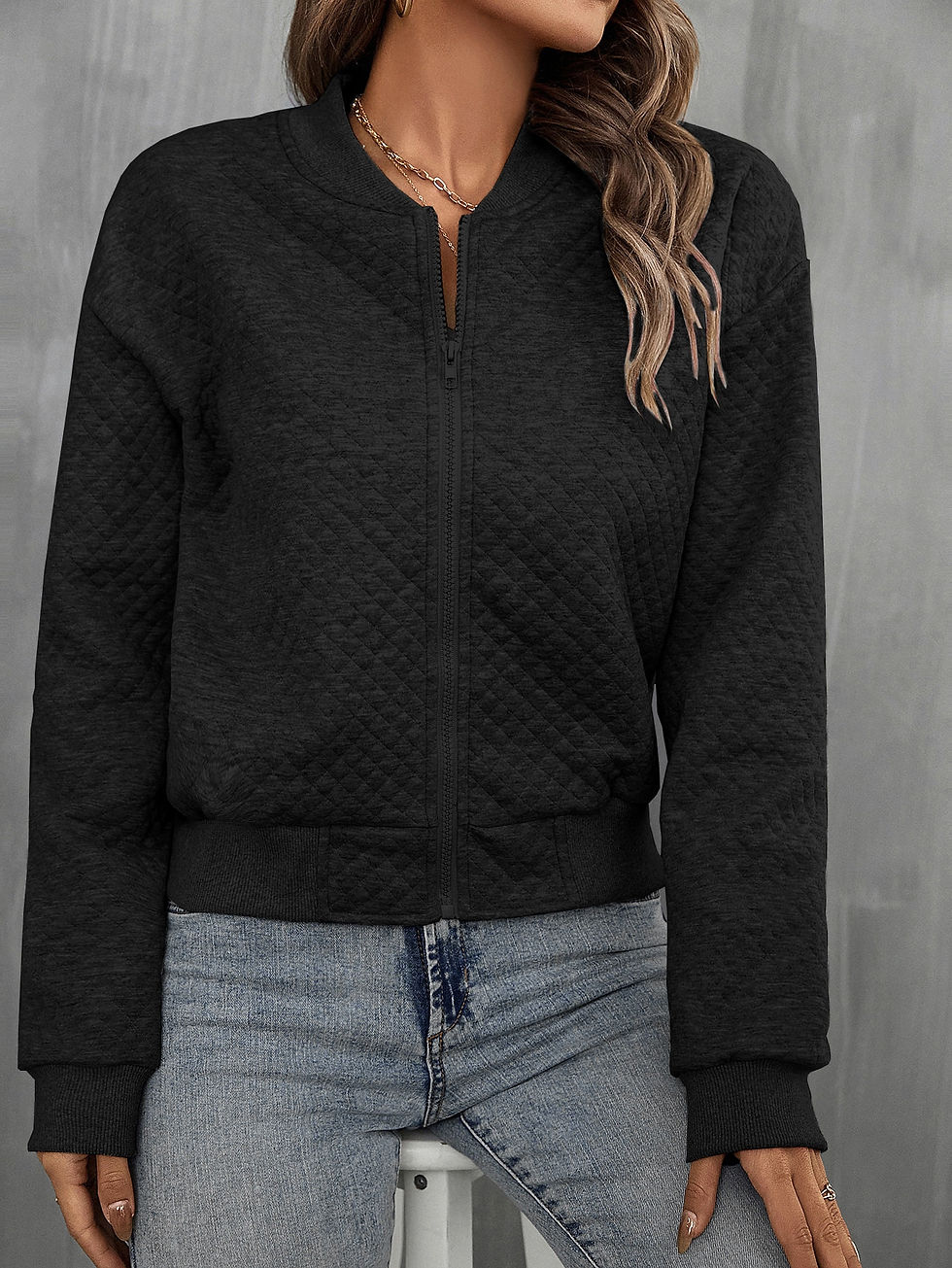 Thumbnail: Zip Up Bomber Jacket