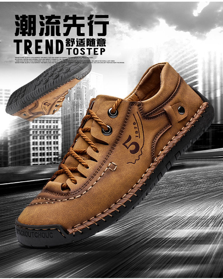 Shoes for Men Leather Casual Soft Homme Outdoor Comfortable High Q