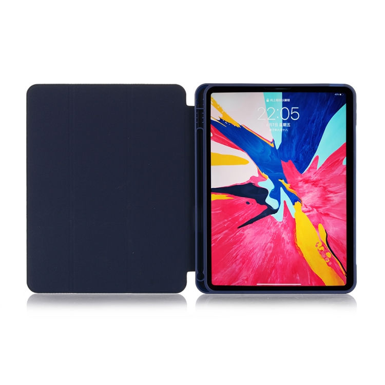 Thumbnail: Back Sticker Skin Feel Horizontal Flip Leather Case with Tri-fold Holder